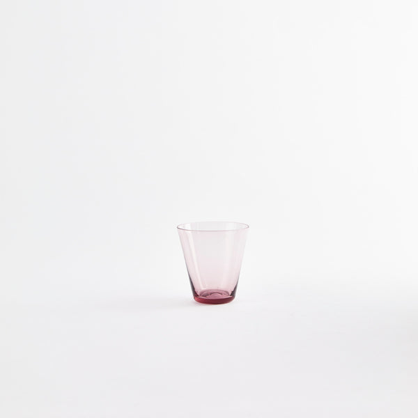 Pink glass cup.