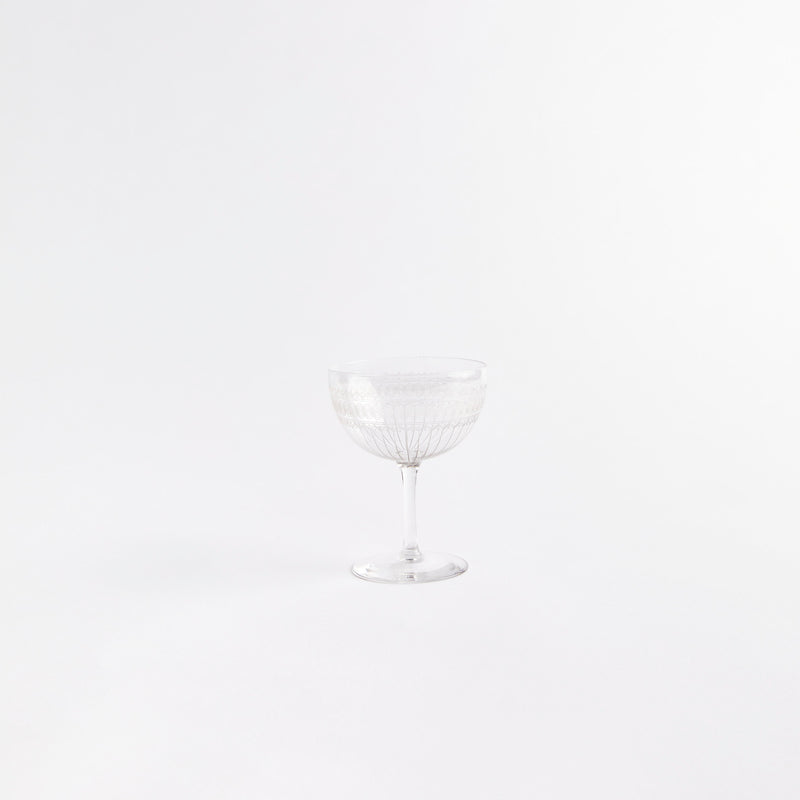 Clear champagne glass.