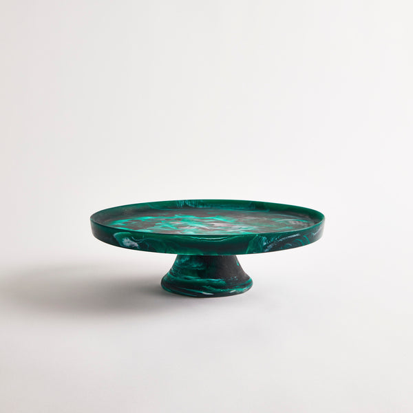 Green marbled resin cake stand.