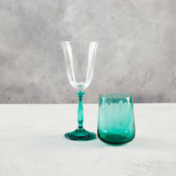 Jade wine glass and tumbler.