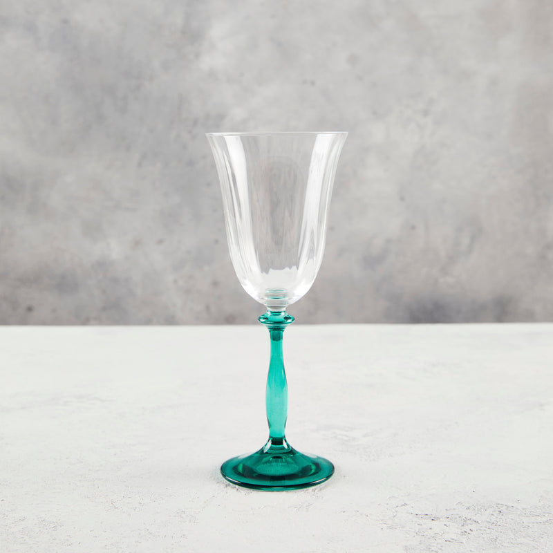 Wine glass with jade stem.