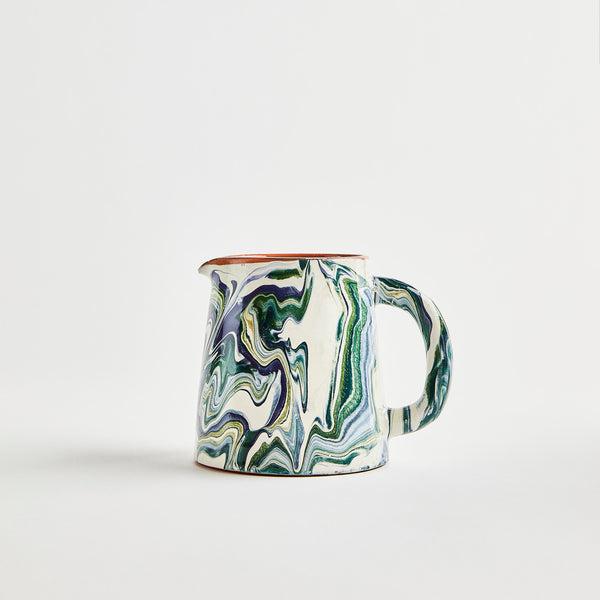 Green, white and blue marble design jug.