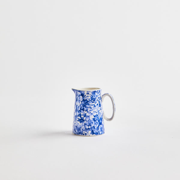 Blue floral jug.