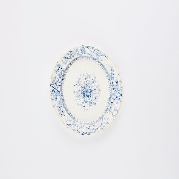 White with blue floral detail platter.