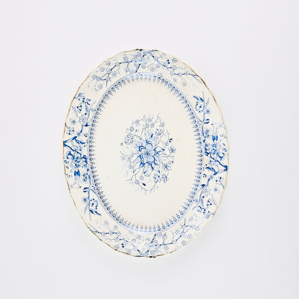 White with blue floral detail platter.