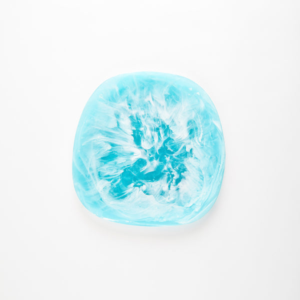 Blue resin platter.