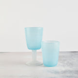 Powder blue mixed glass set.