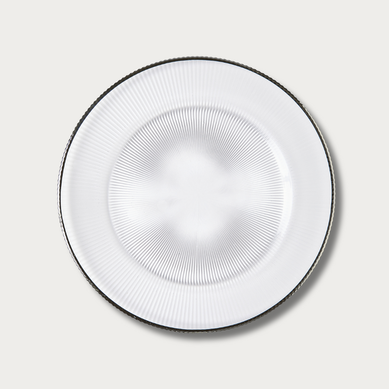 Silver Deco Glass Charger
