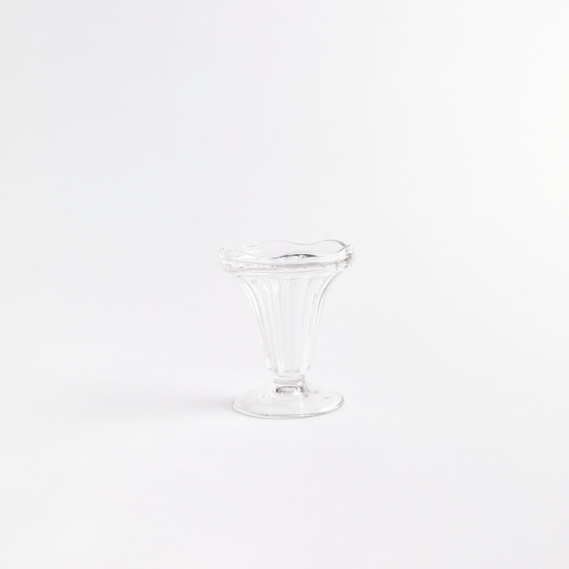 Clear sundae glass.