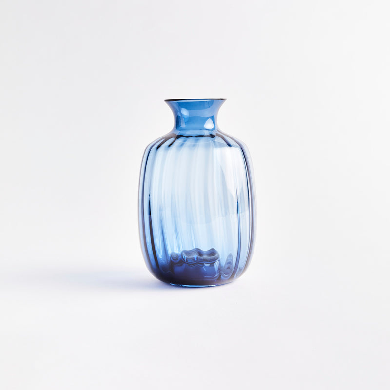 Blue glass vase.
