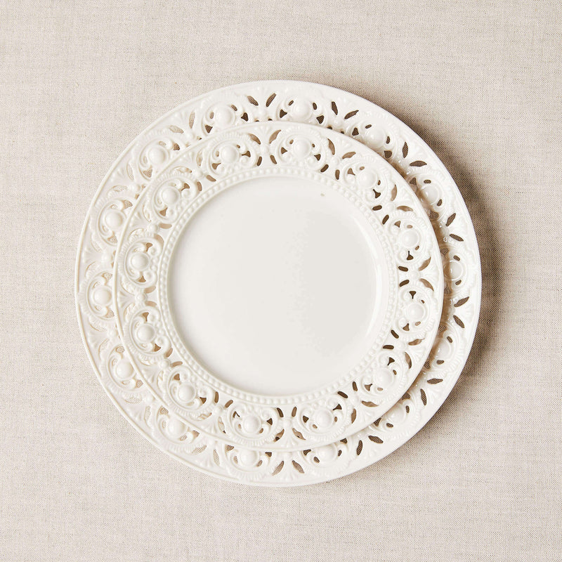 White Lace Dessert Plate