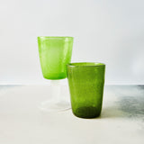 Apple green bubble tumbler and wine glass.
