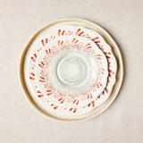 Mixed cream, autumn, clear plate setting.