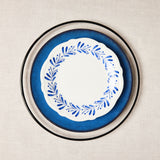 Black, blue and white blue garland mixed plates.