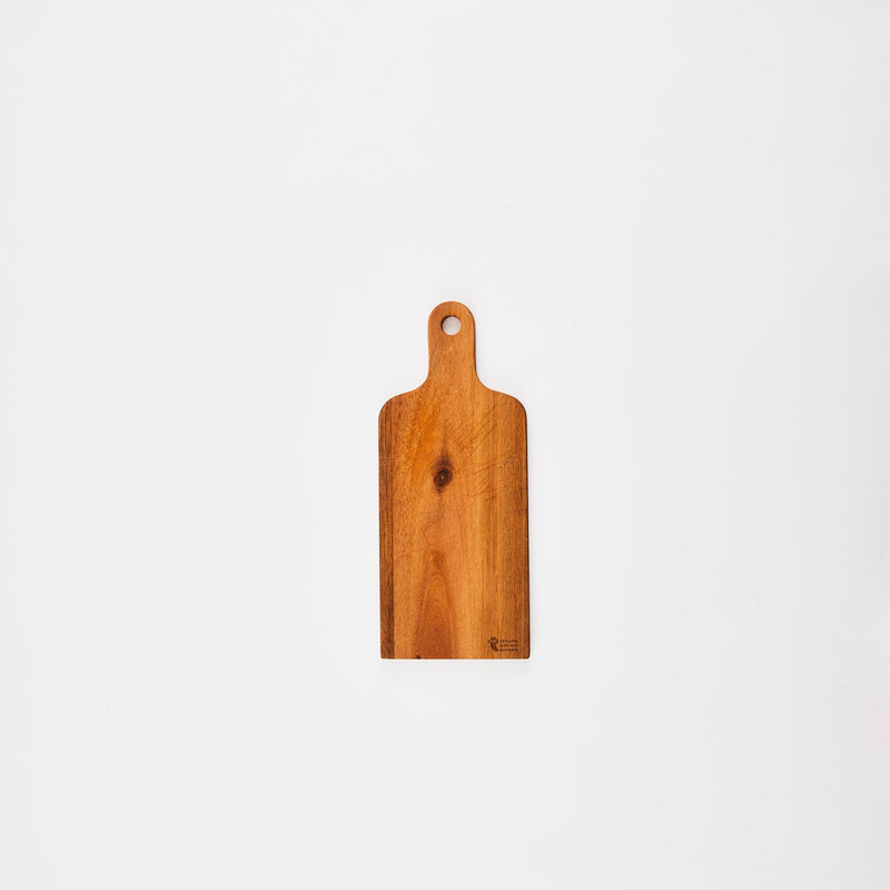 Wooden rectangular board with handle.