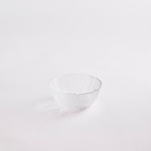 Clear glass bowl.