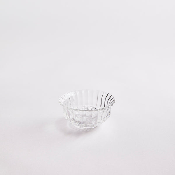 Clear glass bowl.