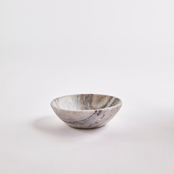Light grey marble bowl.