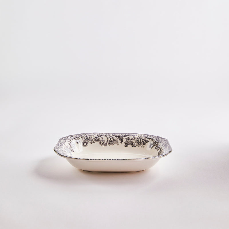 White and grey floral bowl.