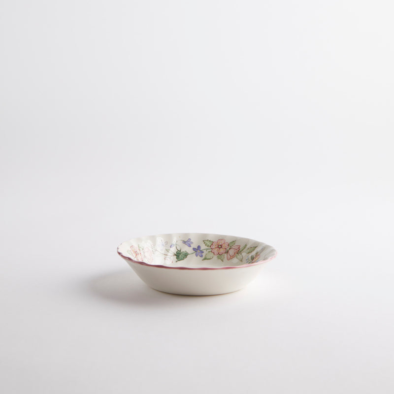 Multicolour floral inside bowl.