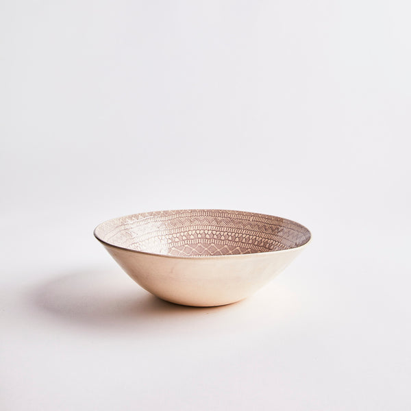 Grey geometric pattern bowl.