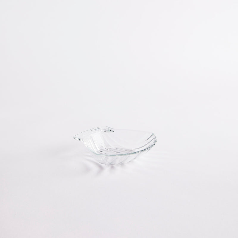 Shell shaped glass bowl.