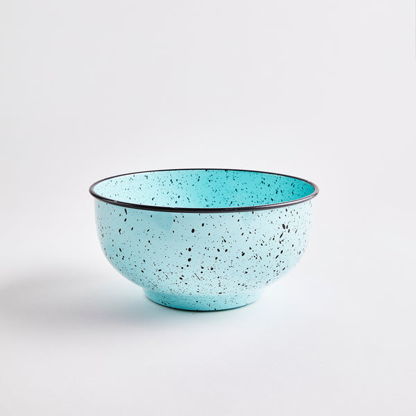Blue with black speckles bowl.