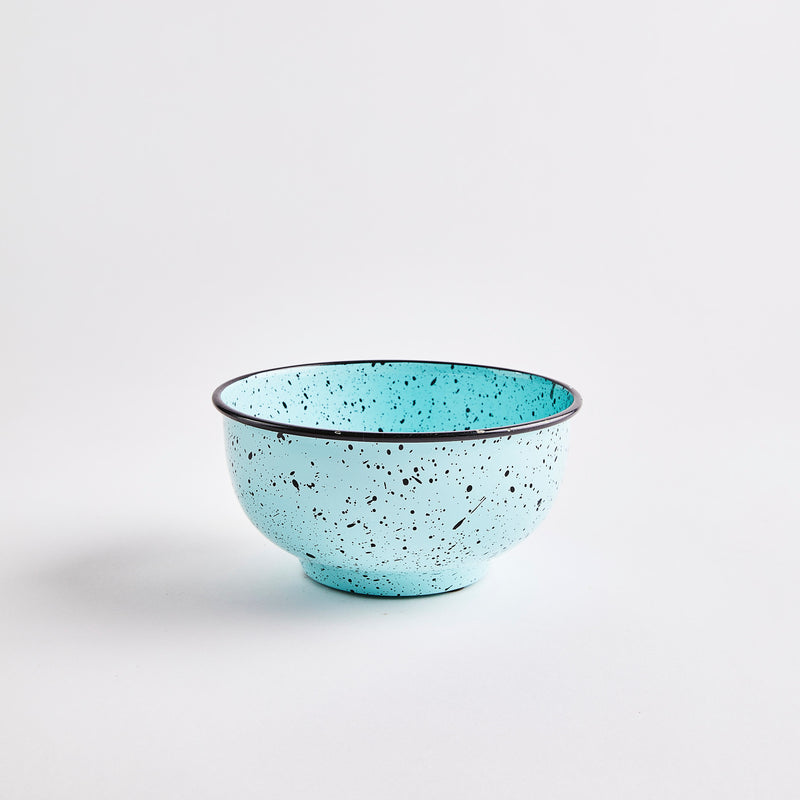 Blue with black speckles bowl.