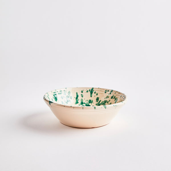Cream with green splatters bowl.