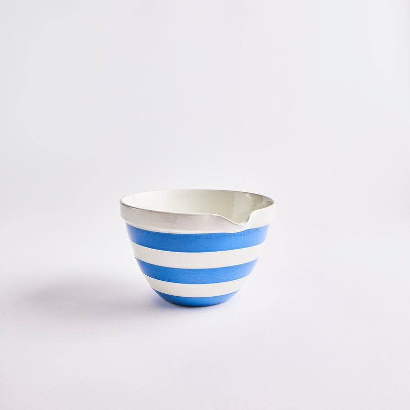 Blue and white striped bowl.