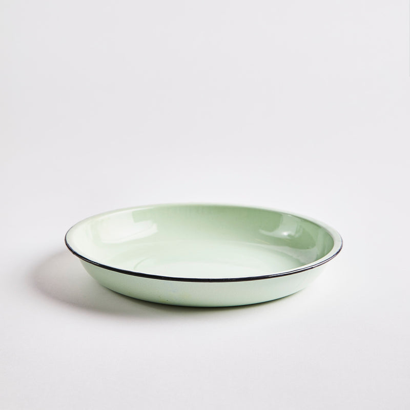 Green with black edges bowl.