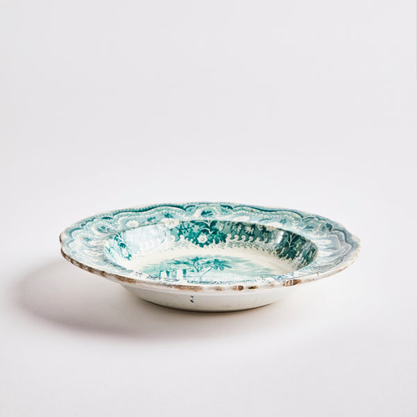 White with green vintage inside bowl.