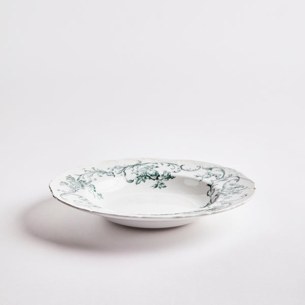 White with green pattern edges bowl.