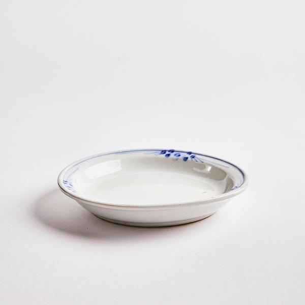 White with blue decoration edges bowl.