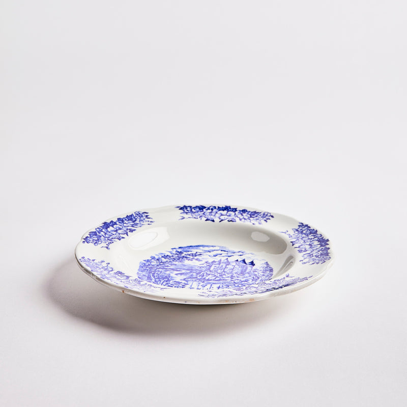 White and blue vintage bowl.