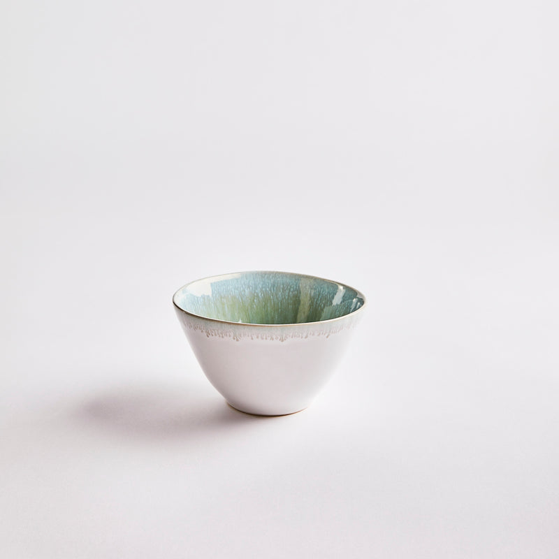 White with green inside bowl.