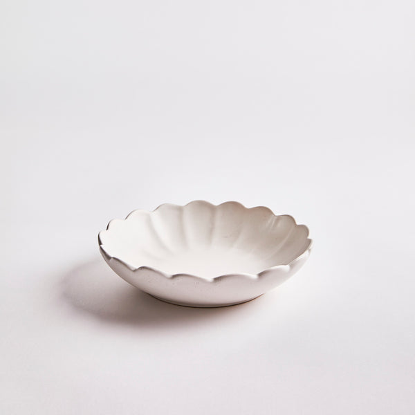White scallop bowl.