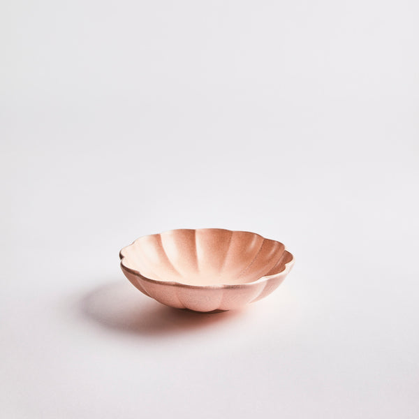 Pink scallop bowl.