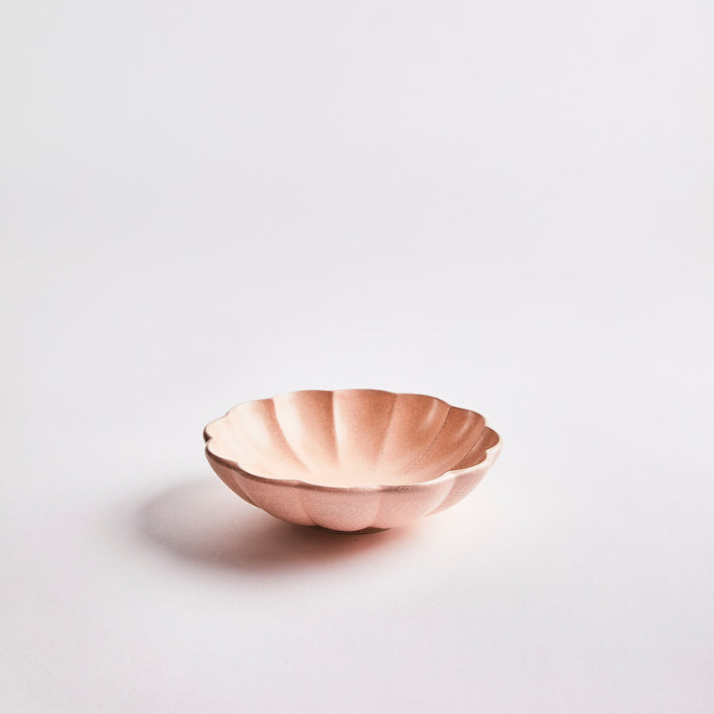 Pink scallop bowl.