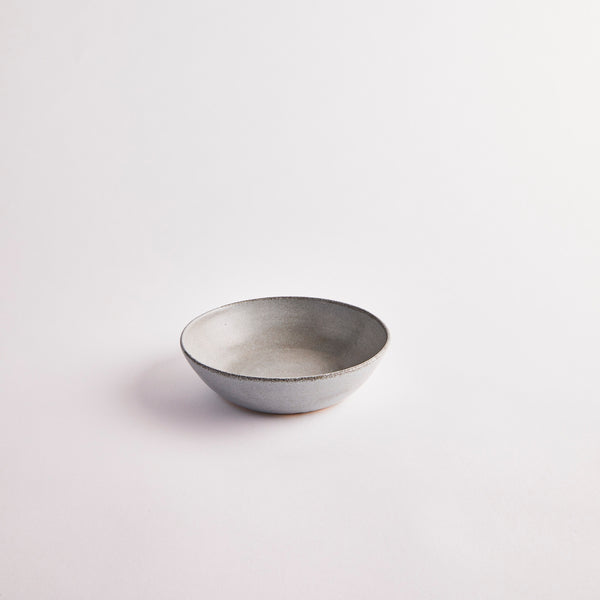 Grey ceramic bowl.