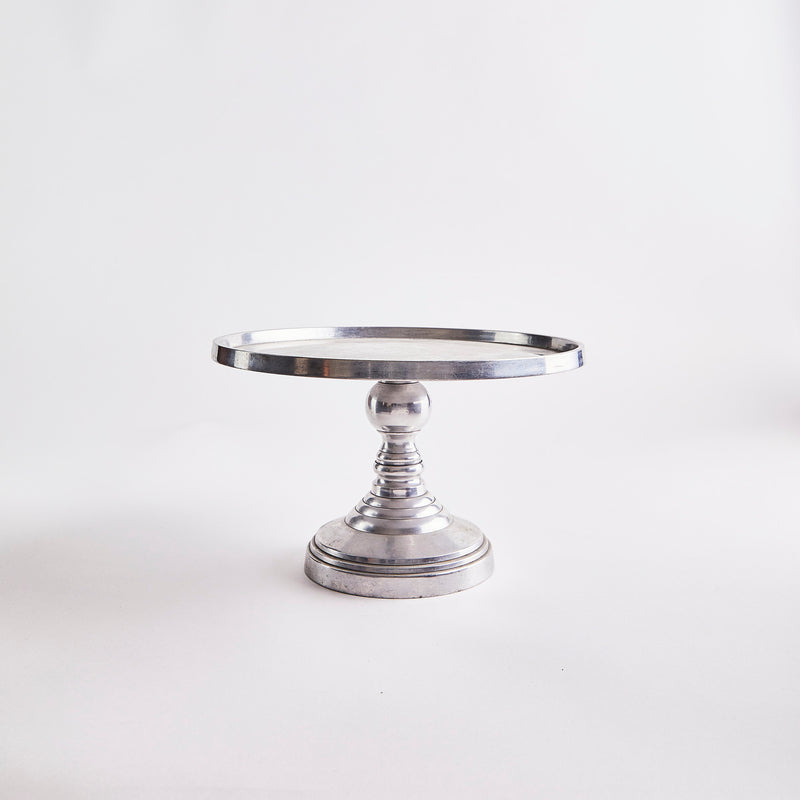 Silver cake stand.