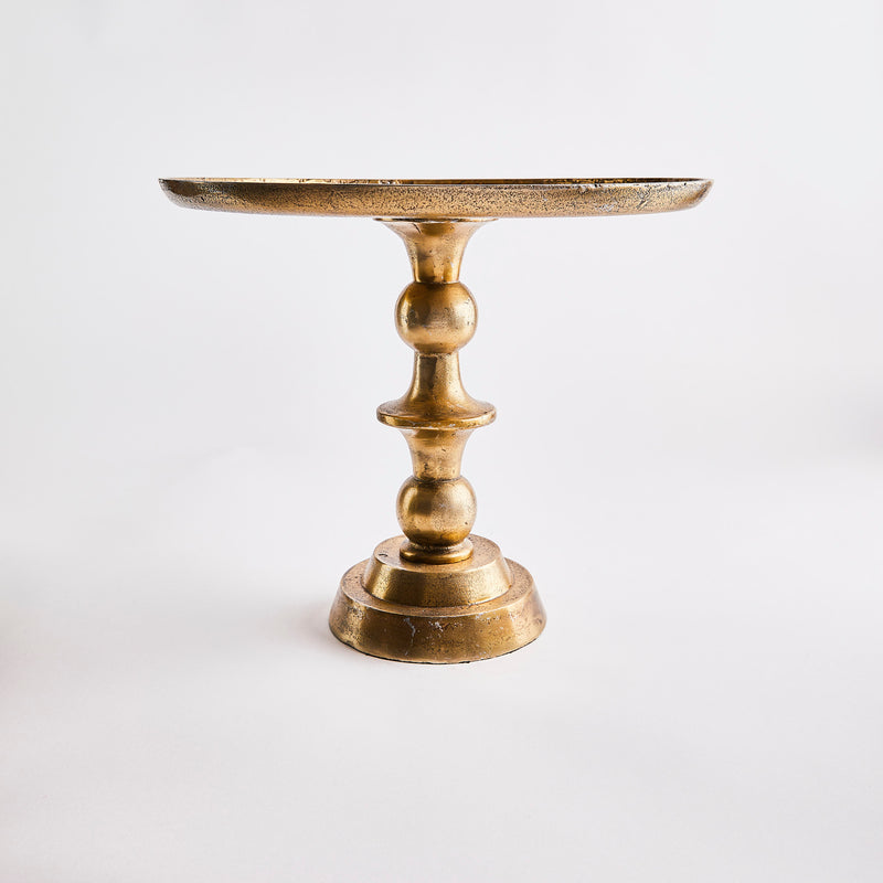 Gold cake stand.