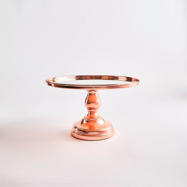Rose gold cake stand.
