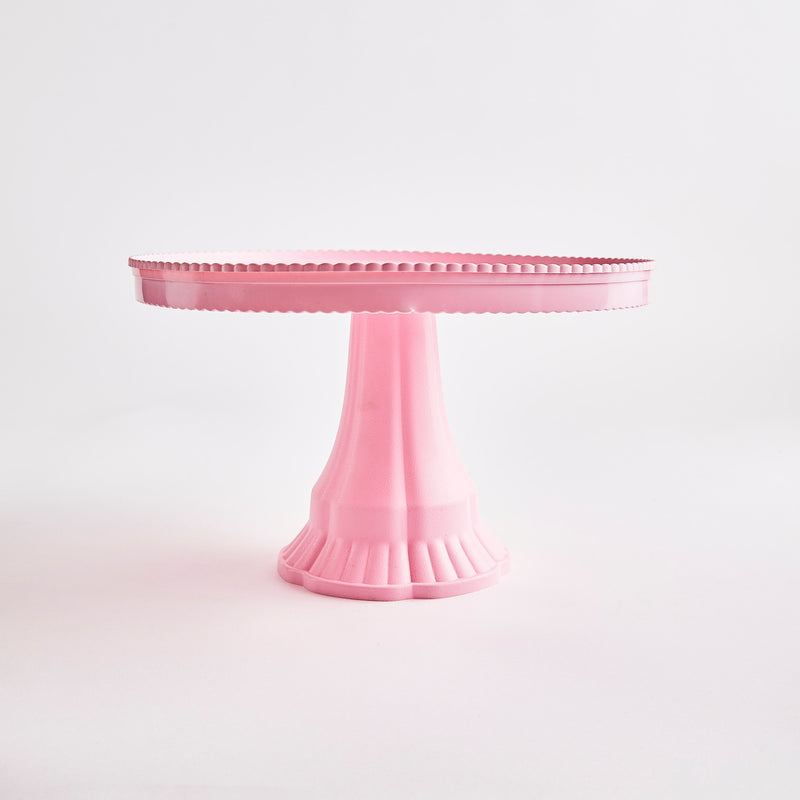 Pink cake stand.