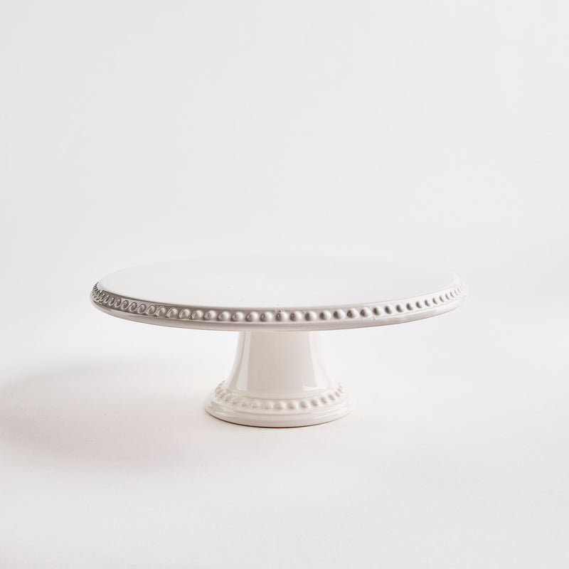 White with beaded edges cake stand.