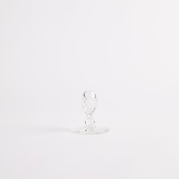 Glass candle holder.