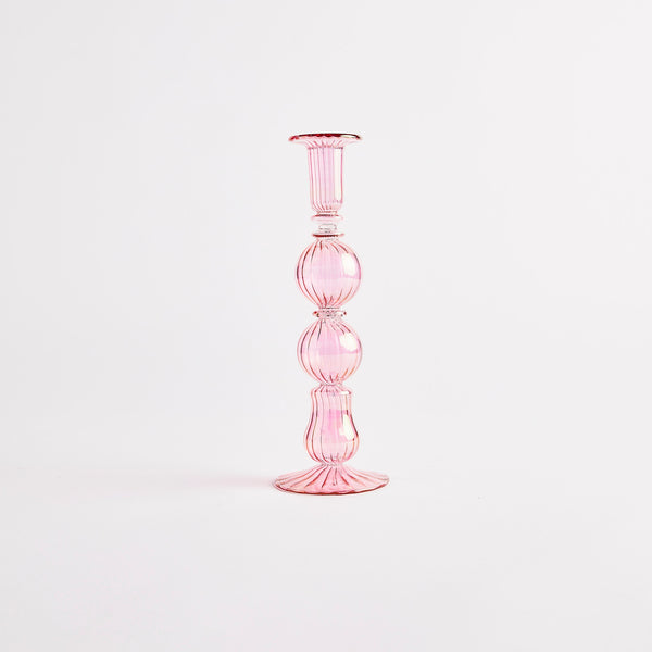 Pink circle tier candle holder.