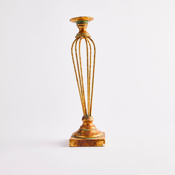 Gold candle holder.