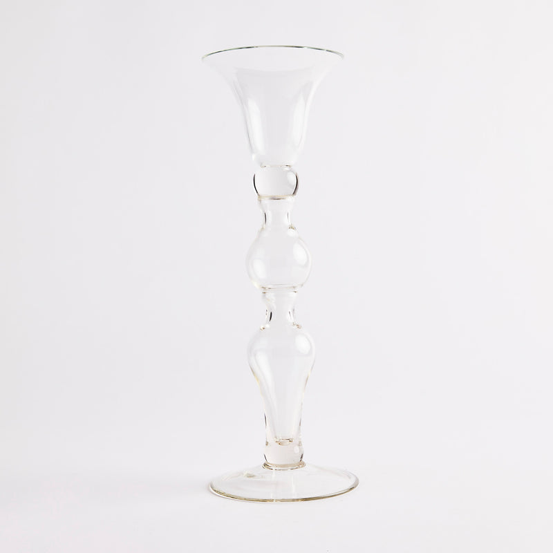 Glass candle holder.