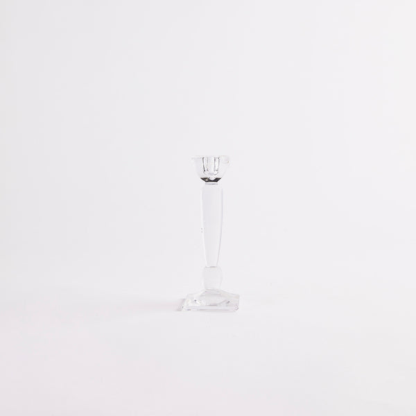 Clear glass candle holder.